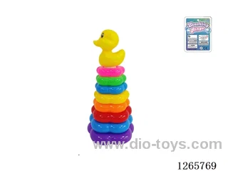 8-Layer Floral Rainbow Stackable Rings (Big-Headed Duck)