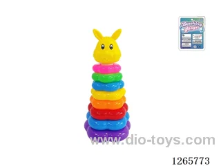 8-Layer Floral Rainbow Stackable Rings (Rabbit)