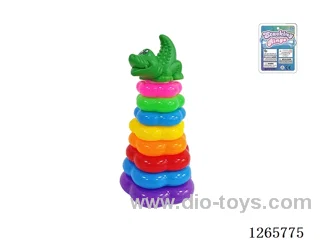 8-Layer Floral Rainbow Stackable Rings (Crocodile)