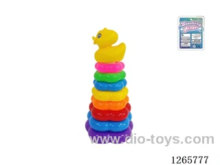 8-Layer Floral Rainbow Stackable Rings (Doodle Duck)