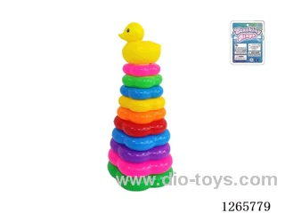 10-Layer Floral Rainbow Stackable Rings (Duckling)