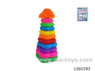 10-Layer Floral Rainbow Stackable Rings (Car)