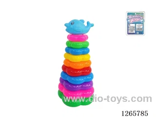 10-Layer Floral Rainbow Stackable Rings (Dolphin)