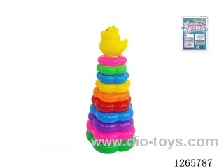 10-Layer Floral Rainbow Stackable Rings (Hen)