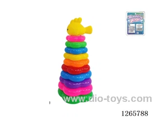 10-Layer Floral Rainbow Stackable Rings (Fish)