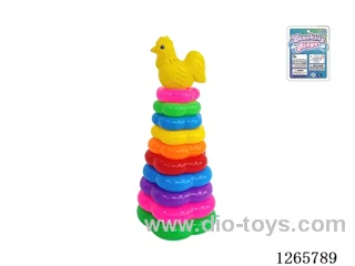 10-Layer Floral Rainbow Stackable Rings (Rooster)