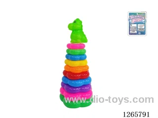 10-Layer Floral Rainbow Stackable Rings (Dinosaur)