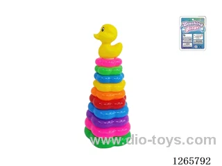 10-Layer Floral Rainbow Stackable Rings (Big-Headed Duck)