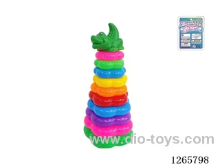 10-Layer Floral Rainbow Stackable Rings (Crocodile)