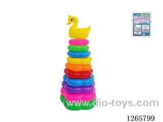 10-Layer Floral Rainbow Stackable Rings (Swan)