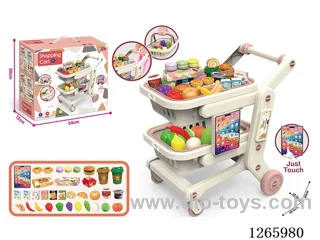Double-Layer Universal Shopping Cart + Smart Tablet(not included battery)34PCS