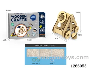 Wooden Educational Experiment - Stone-Shooting Catapult (9PCS)