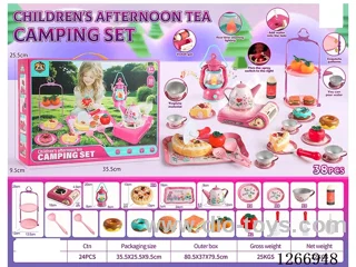 38PCS Tinplate Tea Set W L/M/Spray not included battery