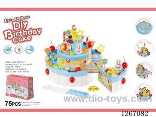 75PCS Three-Layer Singing DIY Birthday Cake (not included battery 2*AA)