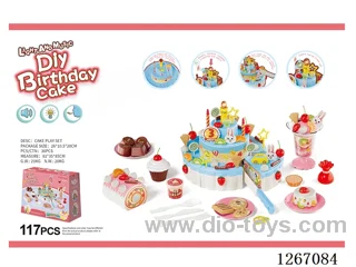 117PCS Three-Layer Singing DIY Birthday Cake (not included battery 2*AA)