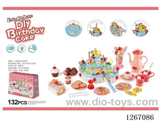 132PCS Three-Tier Singing DIY Birthday Cake (Not Included Battery 2*AA)