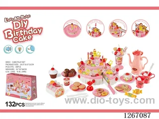 132PCS Three-Tier Singing DIY Birthday Cake (not included battery 2*AA)