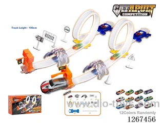 32 pcs DIY Launching Soft Track Car - 150cm Tin Free Wheel Car