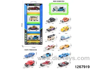 4pcs free wheel alloy car