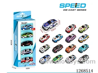 5PCS pull back tin car