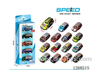 5PCS pull back tin car