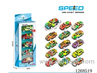 5PCS pull back tin car