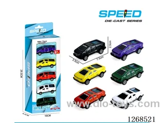 5PCS pull back tin car