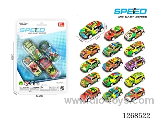 4PCS pull back tin car