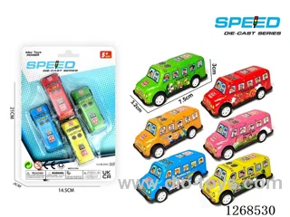 4PCS pull back tin car
