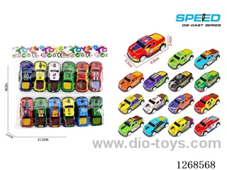 12PCS pull back tin car