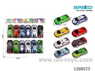 12PCS pull back tin car