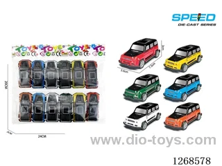 12PCS pull back tin car