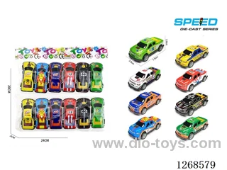 12PCS pull back tin car