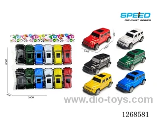 12PCS pull back tin car