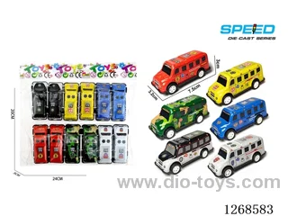 12PCS pull back tin car