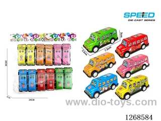 12PCS pull back tin car