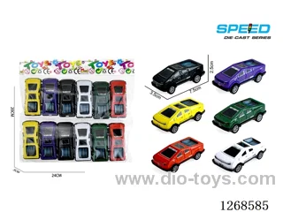 12PCS pull back tin car