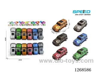 12PCS pull back tin car
