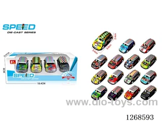 4PCS pull back tin car