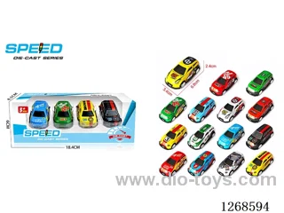 4PCS pull back tin car