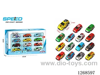 12PCS pull back tin car