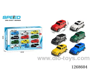 12PCS pull back tin car