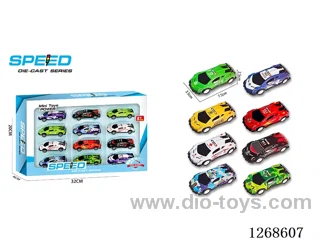 12PCS pull back tin car