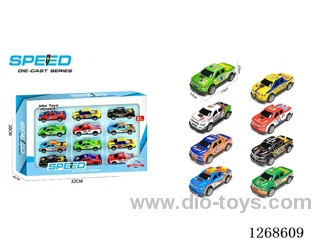 12PCS pull back tin car