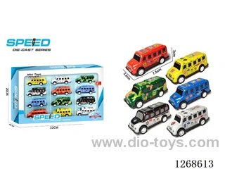12PCS pull back tin car