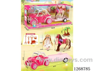 Barbie Beach Buggy + Farm Horse Set