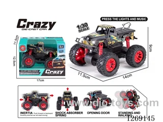 1:30 dual-inertia alloy car W L/M included battery