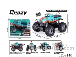 1:30 dual-inertia alloy car W L/M included battery