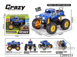1:30 dual-inertia alloy car W L/M included battery