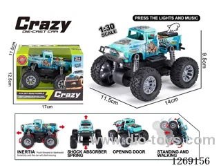1:30 dual-inertia alloy car W L/M included battery